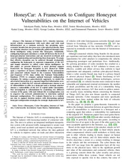 HoneyCar: A Framework to Configure Honeypot Vulnerabilities on the
  Internet of Vehicles