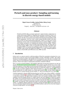 Perturb-and-max-product: Sampling and learning in discrete energy-based
  models