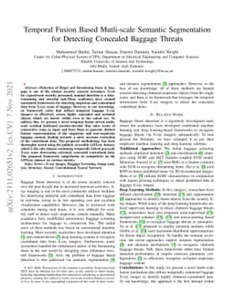 Temporal Fusion Based Mutli-scale Semantic Segmentation for Detecting
  Concealed Baggage Threats