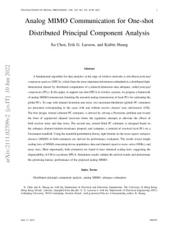 Analog MIMO Communication for One-shot Distributed Principal Component
  Analysis