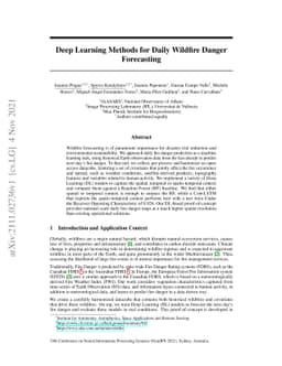 Deep Learning Methods for Daily Wildfire Danger Forecasting