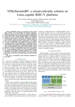VOSySmonitoRV: a mixed-criticality solution on Linux-capable RISC-V
  platforms
