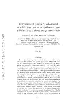Convolutional generative adversarial imputation networks for
  spatio-temporal missing data in storm surge simulations
