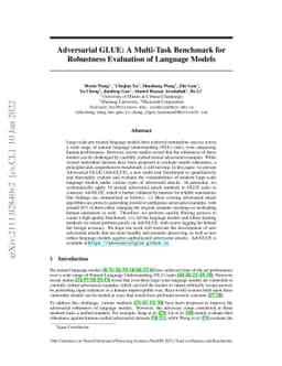 Adversarial GLUE: A Multi-Task Benchmark for Robustness Evaluation of
  Language Models