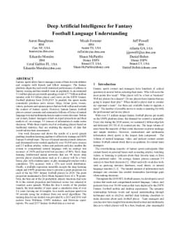 Deep Artificial Intelligence for Fantasy Football Language Understanding