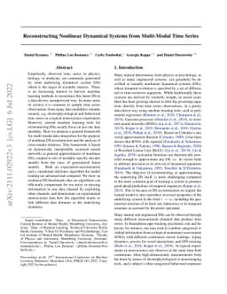 Reconstructing Nonlinear Dynamical Systems from Multi-Modal Time Series
