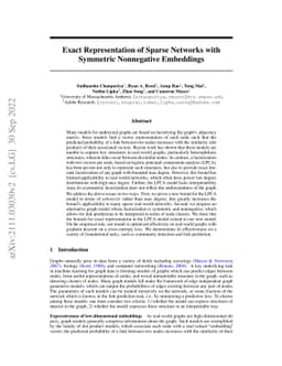 Exact Representation of Sparse Networks with Symmetric Nonnegative
  Embeddings