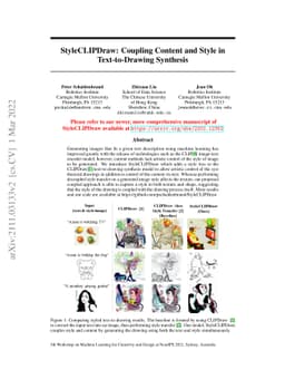 StyleCLIPDraw: Coupling Content and Style in Text-to-Drawing Synthesis