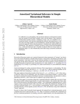 Amortized Variational Inference for Simple Hierarchical Models