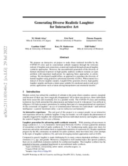 Generating Diverse Realistic Laughter for Interactive Art