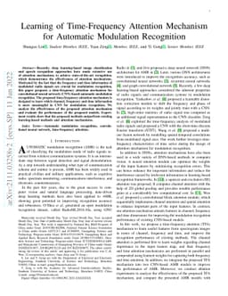 Learning of Time-Frequency Attention Mechanism for Automatic Modulation
  Recognition