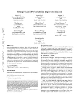 Interpretable Personalized Experimentation
