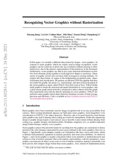 Recognizing Vector Graphics without Rasterization