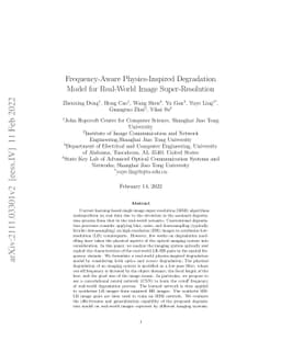 Frequency-Aware Physics-Inspired Degradation Model for Real-World Image
  Super-Resolution
