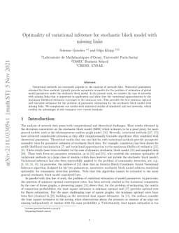Optimality of variational inference for stochastic block model with
  missing links