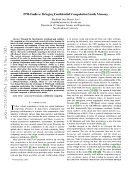 PIM-Enclave: Bringing Confidential Computation Inside Memory
