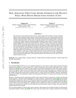 SSA: Semantic Structure Aware Inference for Weakly Pixel-Wise Dense
  Predictions without Cost