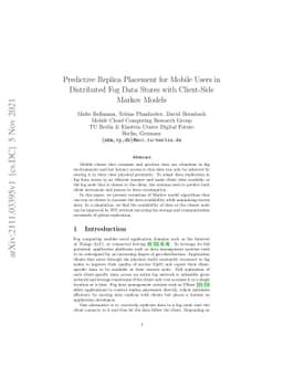 Predictive Replica Placement for Mobile Users in Distributed Fog Data
  Stores with Client-Side Markov Models