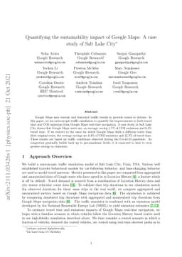 Quantifying the sustainability impact of Google Maps: A case study of
  Salt Lake City
