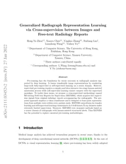 Generalized Radiograph Representation Learning via Cross-supervision
  between Images and Free-text Radiology Reports