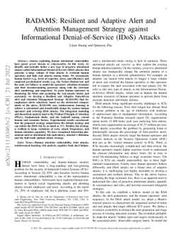 RADAMS: Resilient and Adaptive Alert and Attention Management Strategy
  against Informational Denial-of-Service (IDoS) Attacks