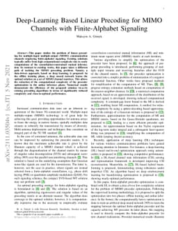 Deep-Learning Based Linear Precoding for MIMO Channels with
  Finite-Alphabet Signaling