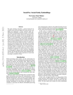 SocialVec: Social Entity Embeddings