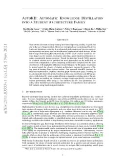 AUTOKD: Automatic Knowledge Distillation Into A Student Architecture
  Family