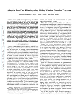 Adaptive Low-Pass Filtering using Sliding Window Gaussian Processes
