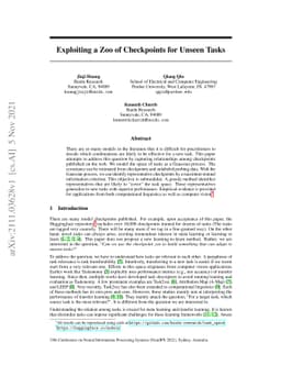 Exploiting a Zoo of Checkpoints for Unseen Tasks