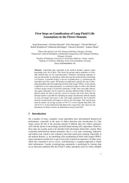 First steps on Gamification of Lung Fluid Cells Annotations in the
  Flower Domain