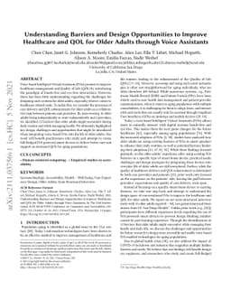 Understanding Barriers and Design Opportunities to Improve Healthcare
  and QOL for Older Adults through Voice Assistants
