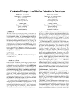 Contextual Unsupervised Outlier Detection in Sequences