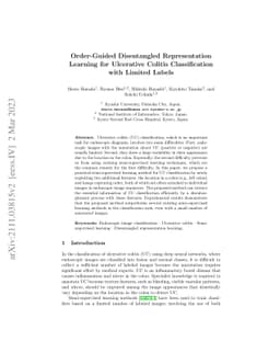 Order-Guided Disentangled Representation Learning for Ulcerative Colitis
  Classification with Limited Labels