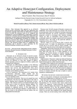 An Adaptive Honeypot Configuration, Deployment and Maintenance Strategy