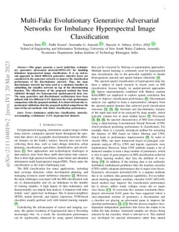 Multi-Fake Evolutionary Generative Adversarial Networks for Imbalance
  Hyperspectral Image Classification