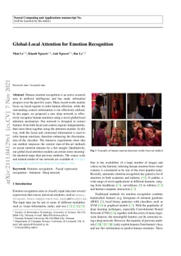 Global-Local Attention for Emotion Recognition