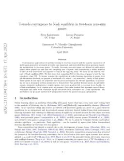 Towards convergence to Nash equilibria in two-team zero-sum games