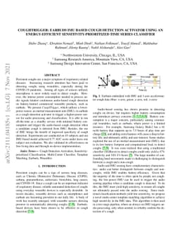 CoughTrigger: Earbuds IMU Based Cough Detection Activator Using An
  Energy-efficient Sensitivity-prioritized Time Series Classifier