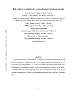 Sub-realtime simulation of a neuronal network of natural density