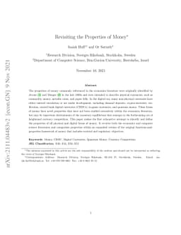 Revisiting the Properties of Money
