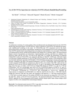 Use of 1D-CNN for input data size reduction of LSTM in Hourly
  Rainfall-Runoff modeling