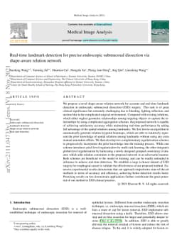 Real-time landmark detection for precise endoscopic submucosal
  dissection via shape-aware relation network