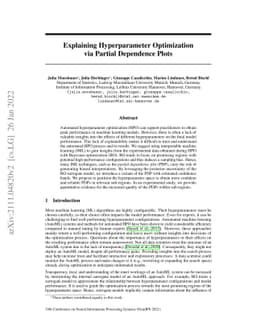 Explaining Hyperparameter Optimization via Partial Dependence Plots