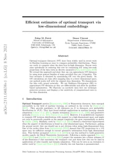 Efficient estimates of optimal transport via low-dimensional embeddings