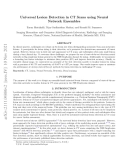 Universal Lesion Detection in CT Scans using Neural Network Ensembles
