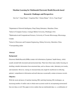 Machine Learning for Multimodal Electronic Health Records-based
  Research: Challenges and Perspectives