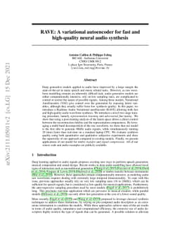 RAVE: A variational autoencoder for fast and high-quality neural audio
  synthesis