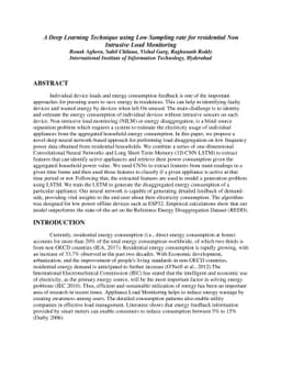 A Deep Learning Technique using Low Sampling rate for residential Non
  Intrusive Load Monitoring