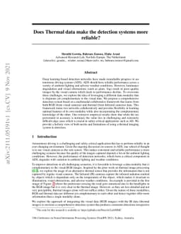 Does Thermal data make the detection systems more reliable?
